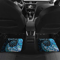 New Zealand Darts Personalised Car Mats Aotearoa Silver Fern Blue Papua Shell Spirit LT9 Set 2pcs - Back Blue - Polynesian Pride