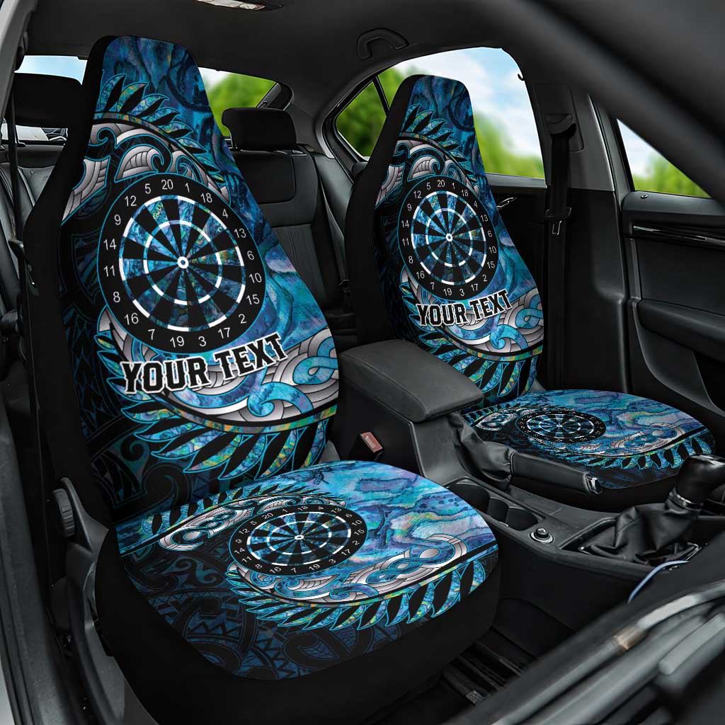 New Zealand Darts Personalised Car Seat Cover Aotearoa Silver Fern Blue Papua Shell Spirit LT9 One Size Blue - Polynesian Pride