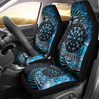 New Zealand Darts Personalised Car Seat Cover Aotearoa Silver Fern Blue Papua Shell Spirit LT9 - Polynesian Pride
