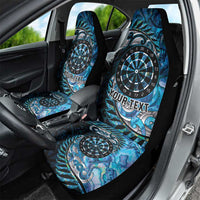 New Zealand Darts Personalised Car Seat Cover Aotearoa Silver Fern Blue Papua Shell Spirit LT9 - Polynesian Pride