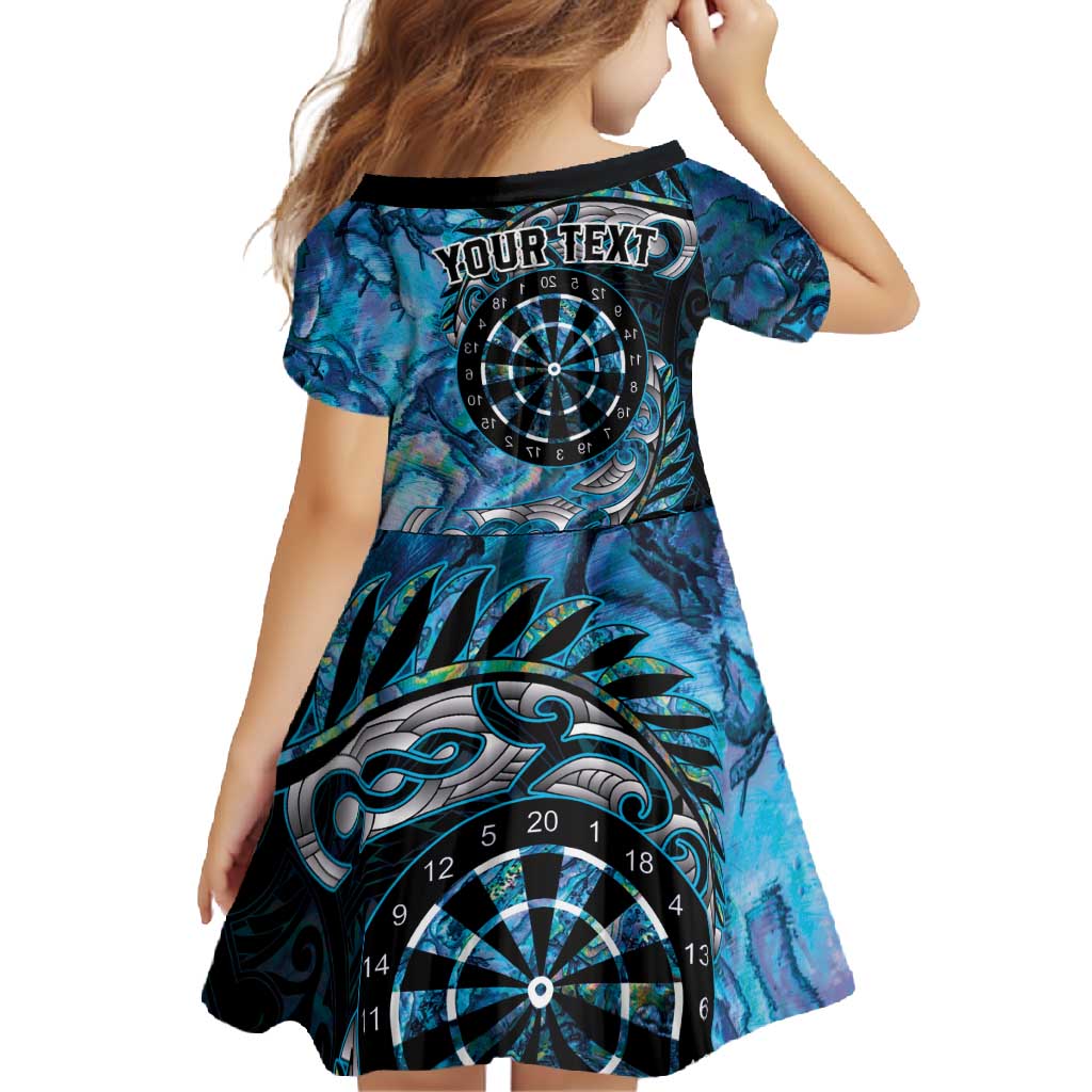 New Zealand Darts Personalised Family Matching Off Shoulder Maxi Dress and Hawaiian Shirt Aotearoa Silver Fern Blue Papua Shell Spirit LT9 - Polynesian Pride