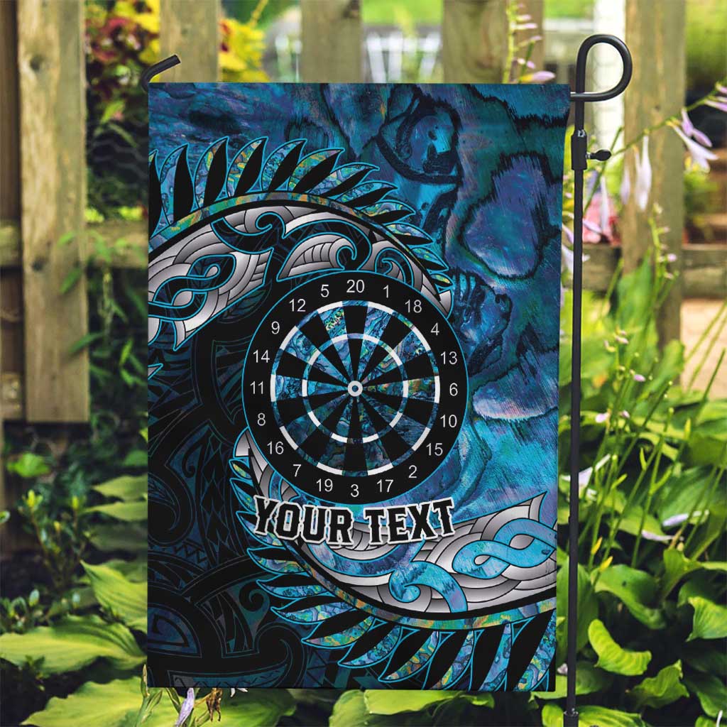 New Zealand Darts Personalised Garden Flag Aotearoa Silver Fern Blue Papua Shell Spirit LT9 Garden Flag Blue - Polynesian Pride