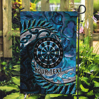 New Zealand Darts Personalised Garden Flag Aotearoa Silver Fern Blue Papua Shell Spirit LT9 Garden Flag Blue - Polynesian Pride