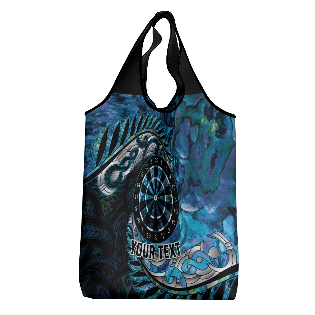 New Zealand Darts Personalised Grocery Bag Aotearoa Silver Fern Blue Papua Shell Spirit LT9 - Polynesian Pride