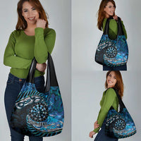 New Zealand Darts Personalised Grocery Bag Aotearoa Silver Fern Blue Papua Shell Spirit LT9 - Polynesian Pride