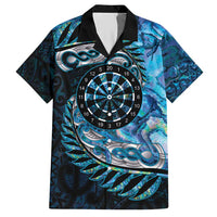 New Zealand Darts Personalised Hawaiian Shirt Aotearoa Silver Fern Blue Papua Shell Spirit LT9 Blue - Polynesian Pride