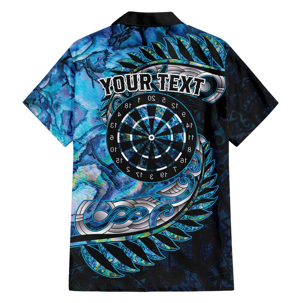 New Zealand Darts Personalised Hawaiian Shirt Aotearoa Silver Fern Blue Papua Shell Spirit LT9 - Polynesian Pride