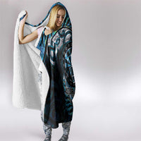 New Zealand Darts Personalised Hooded Blanket Aotearoa Silver Fern Blue Papua Shell Spirit LT9 - Polynesian Pride