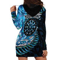 New Zealand Darts Personalised Hoodie Dress Aotearoa Silver Fern Blue Papua Shell Spirit LT9 - Polynesian Pride