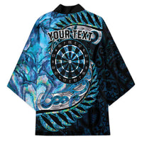 New Zealand Darts Personalised Kimono Aotearoa Silver Fern Blue Papua Shell Spirit LT9 - Polynesian Pride