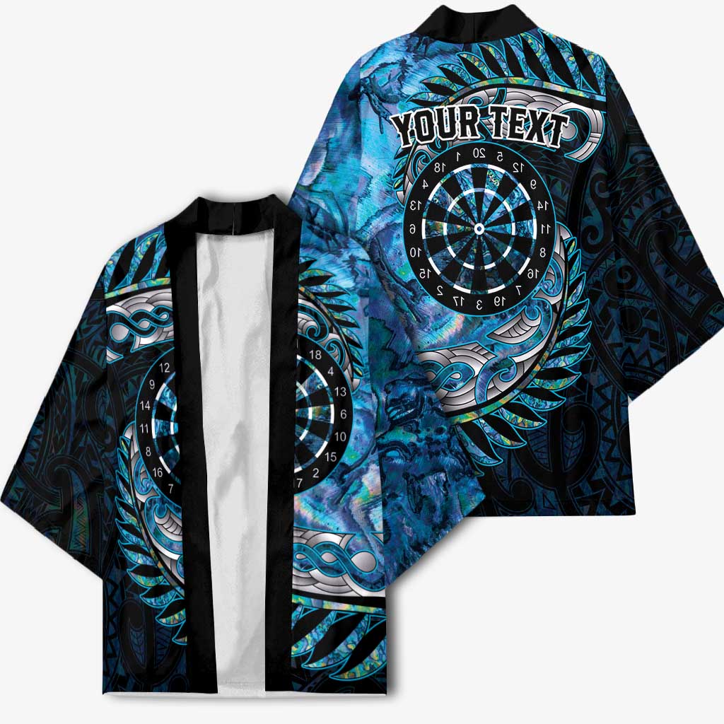 New Zealand Darts Personalised Kimono Aotearoa Silver Fern Blue Papua Shell Spirit LT9 - Polynesian Pride