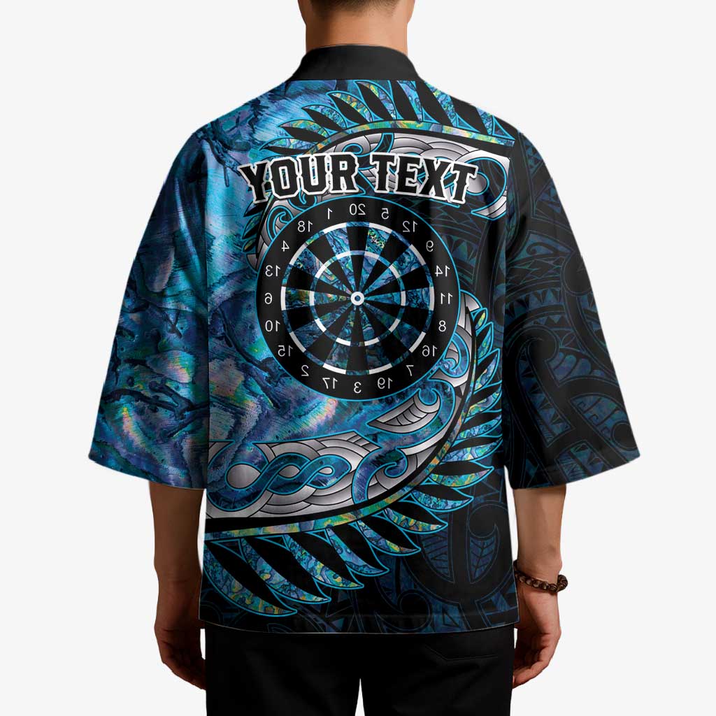 New Zealand Darts Personalised Kimono Aotearoa Silver Fern Blue Papua Shell Spirit LT9 - Polynesian Pride
