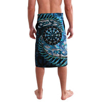 New Zealand Darts Personalised Lavalava Aotearoa Silver Fern Blue Papua Shell Spirit
