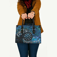 New Zealand Darts Personalised Leather Bag Aotearoa Silver Fern Blue Papua Shell Spirit LT9 - Polynesian Pride