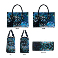 New Zealand Darts Personalised Leather Bag Aotearoa Silver Fern Blue Papua Shell Spirit LT9 - Polynesian Pride
