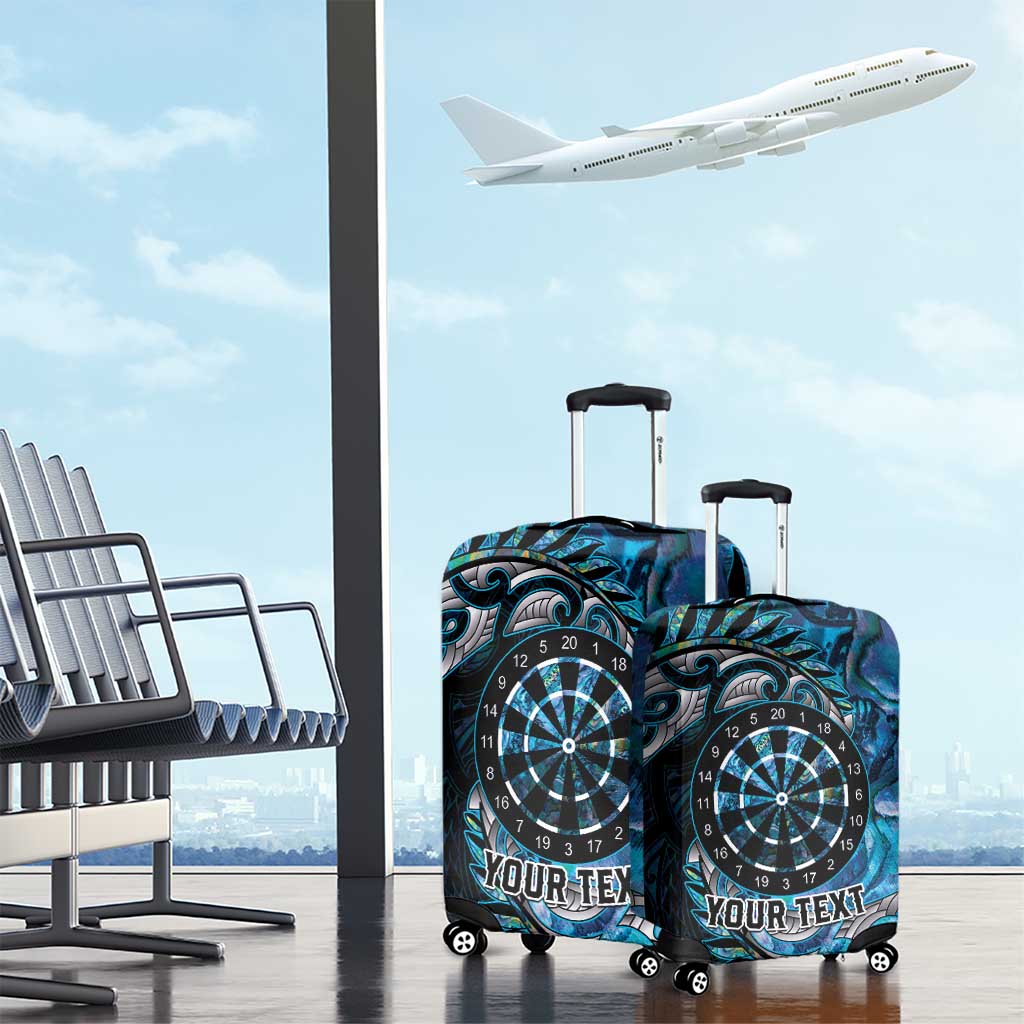 New Zealand Darts Personalised Luggage Cover Aotearoa Silver Fern Blue Papua Shell Spirit LT9 - Polynesian Pride