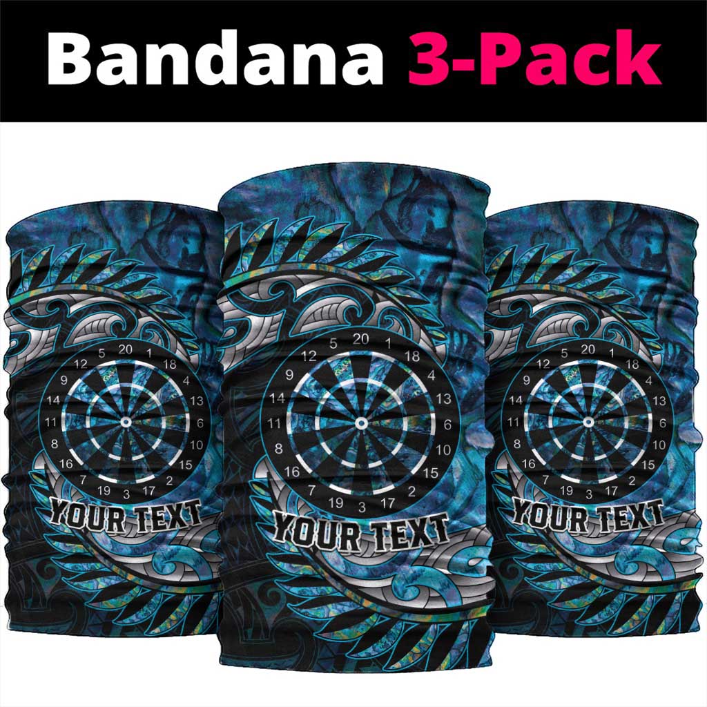 New Zealand Darts Personalised Neck Gaiter Aotearoa Silver Fern Blue Papua Shell Spirit LT9 package One Size: 25*50cm Blue - Polynesian Pride