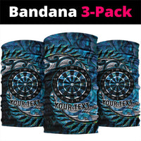 New Zealand Darts Personalised Neck Gaiter Aotearoa Silver Fern Blue Papua Shell Spirit LT9 package One Size: 25*50cm Blue - Polynesian Pride