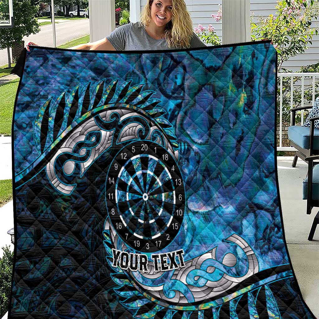 New Zealand Darts Personalised Quilt Aotearoa Silver Fern Blue Papua Shell Spirit LT9 Blue - Polynesian Pride