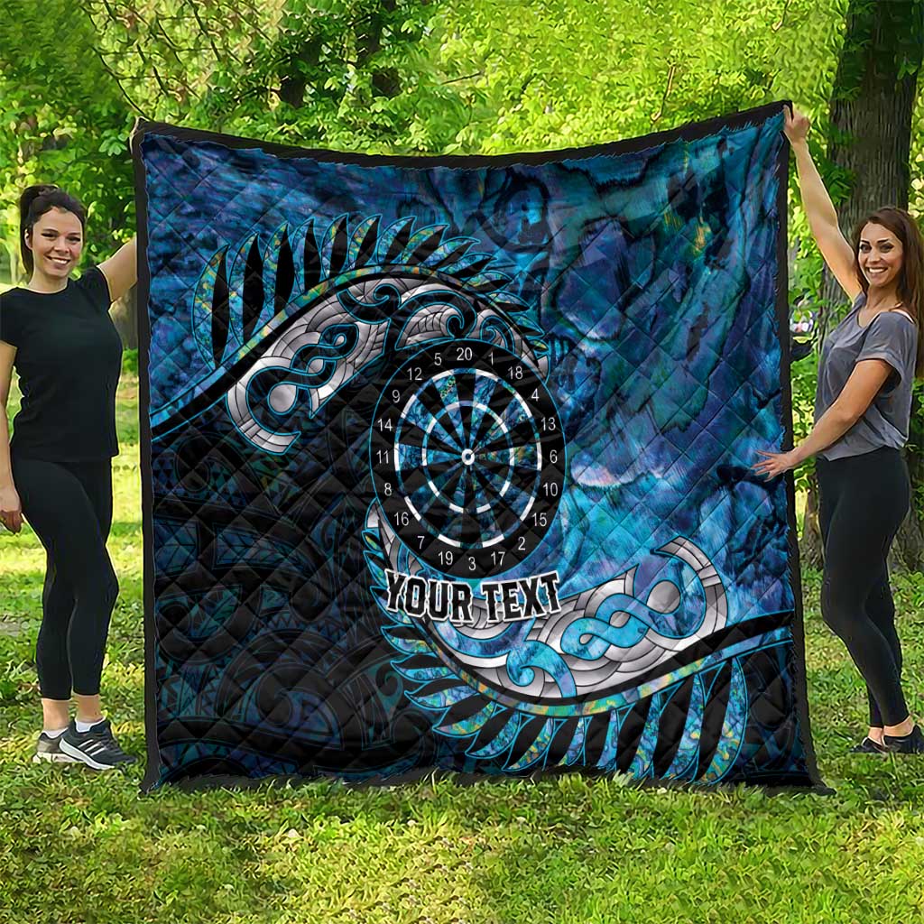New Zealand Darts Personalised Quilt Aotearoa Silver Fern Blue Papua Shell Spirit LT9 - Polynesian Pride