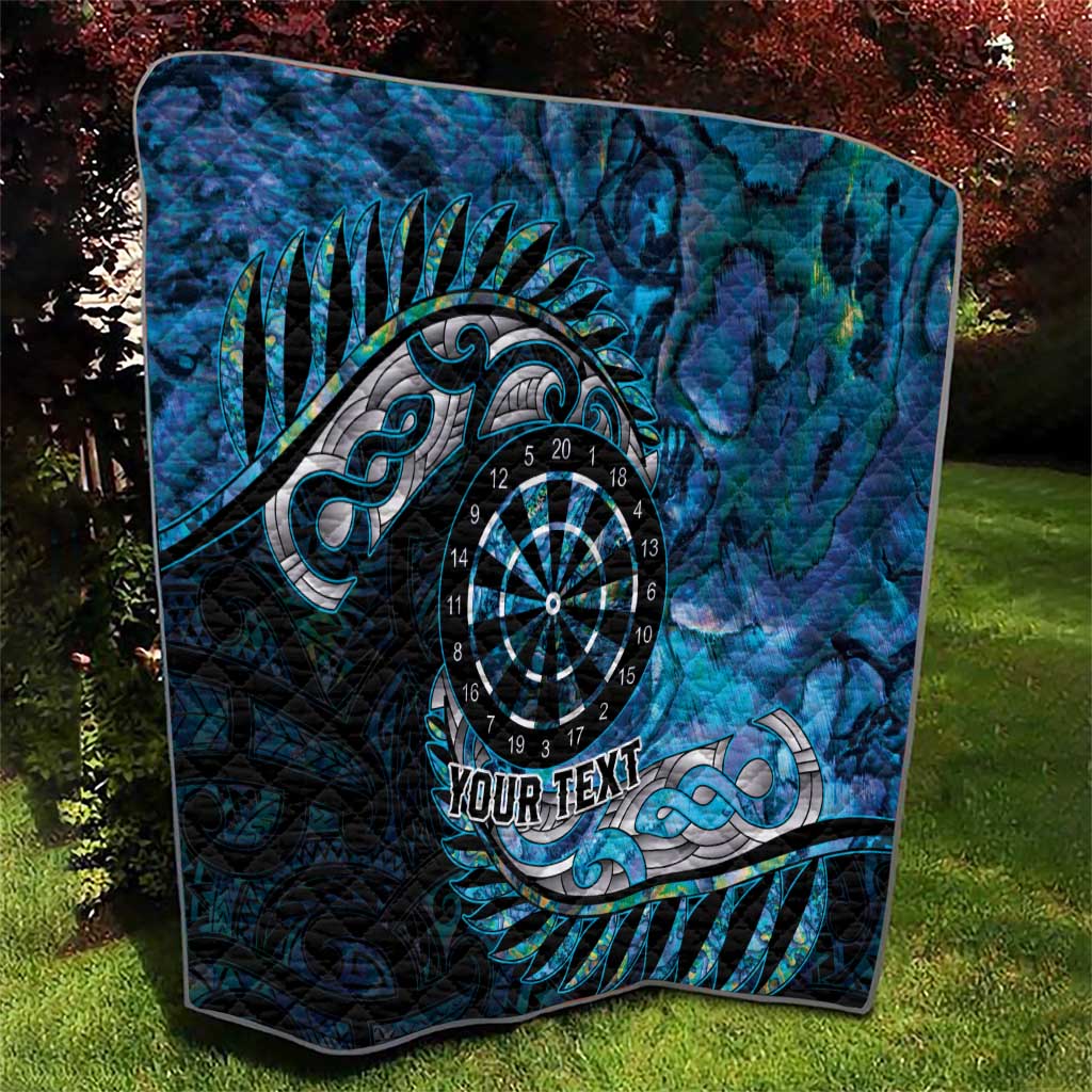 New Zealand Darts Personalised Quilt Aotearoa Silver Fern Blue Papua Shell Spirit LT9 - Polynesian Pride
