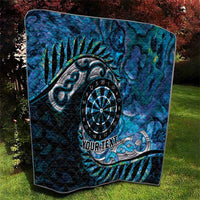 New Zealand Darts Personalised Quilt Aotearoa Silver Fern Blue Papua Shell Spirit LT9 - Polynesian Pride