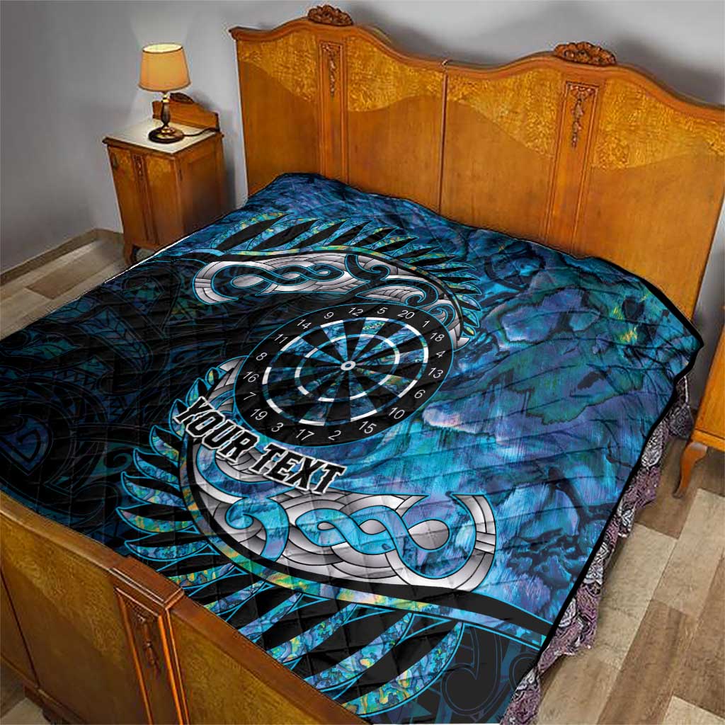 New Zealand Darts Personalised Quilt Aotearoa Silver Fern Blue Papua Shell Spirit LT9 - Polynesian Pride