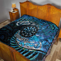 New Zealand Darts Personalised Quilt Aotearoa Silver Fern Blue Papua Shell Spirit LT9 - Polynesian Pride