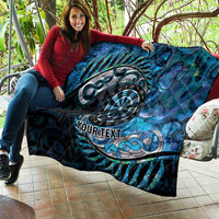 New Zealand Darts Personalised Quilt Aotearoa Silver Fern Blue Papua Shell Spirit LT9 - Polynesian Pride