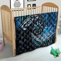 New Zealand Darts Personalised Quilt Aotearoa Silver Fern Blue Papua Shell Spirit LT9 - Polynesian Pride