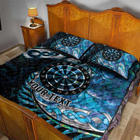 New Zealand Darts Personalised Quilt Bed Set Aotearoa Silver Fern Blue Papua Shell Spirit LT9 - Polynesian Pride