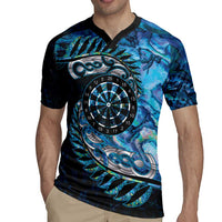 New Zealand Darts Personalised Rugby Jersey Aotearoa Silver Fern Blue Papua Shell Spirit LT9 - Polynesian Pride