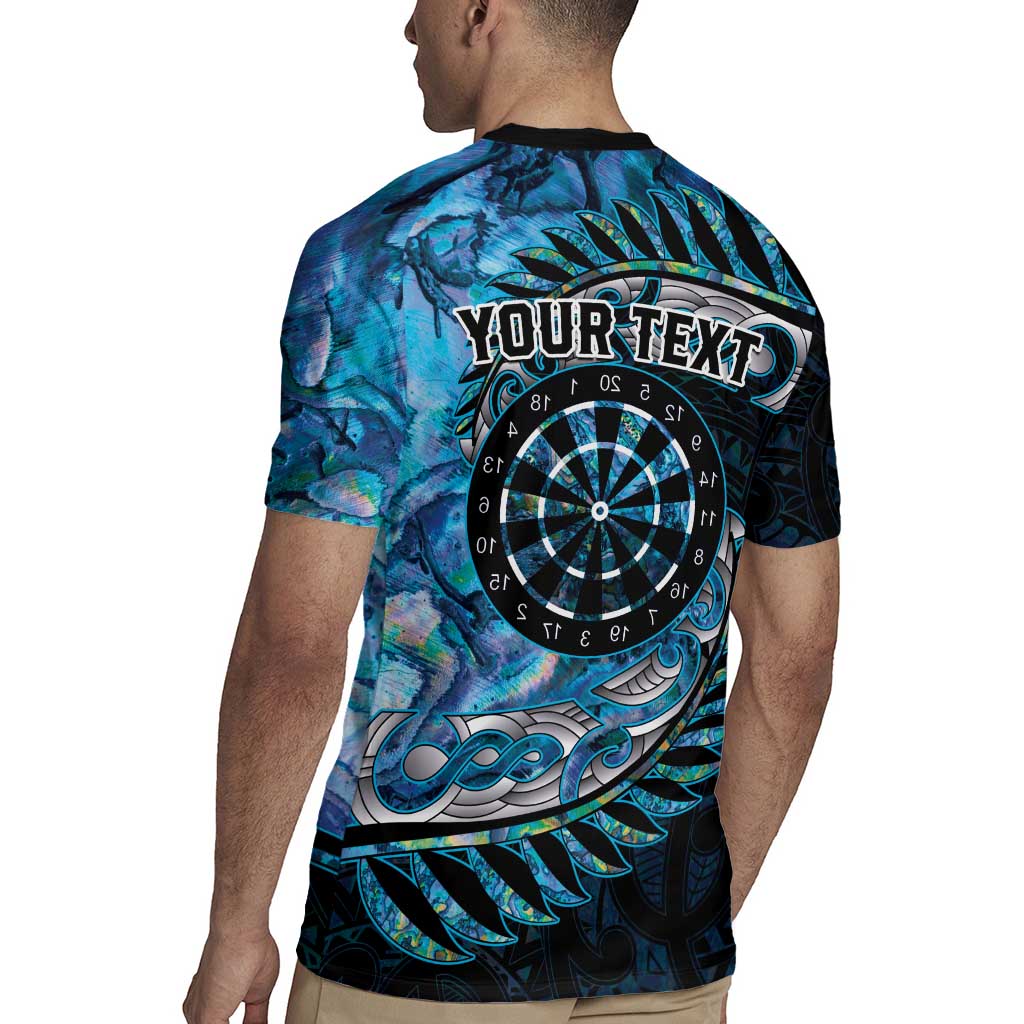 New Zealand Darts Personalised Rugby Jersey Aotearoa Silver Fern Blue Papua Shell Spirit LT9 - Polynesian Pride