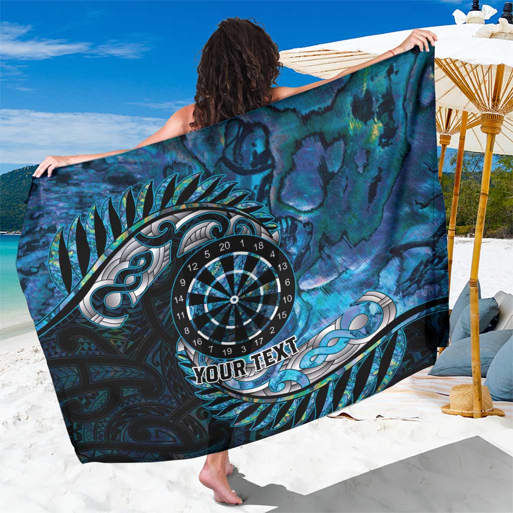 New Zealand Darts Personalised Sarong Aotearoa Silver Fern Blue Papua Shell Spirit LT9 One Size 44 x 66 inches Blue - Polynesian Pride