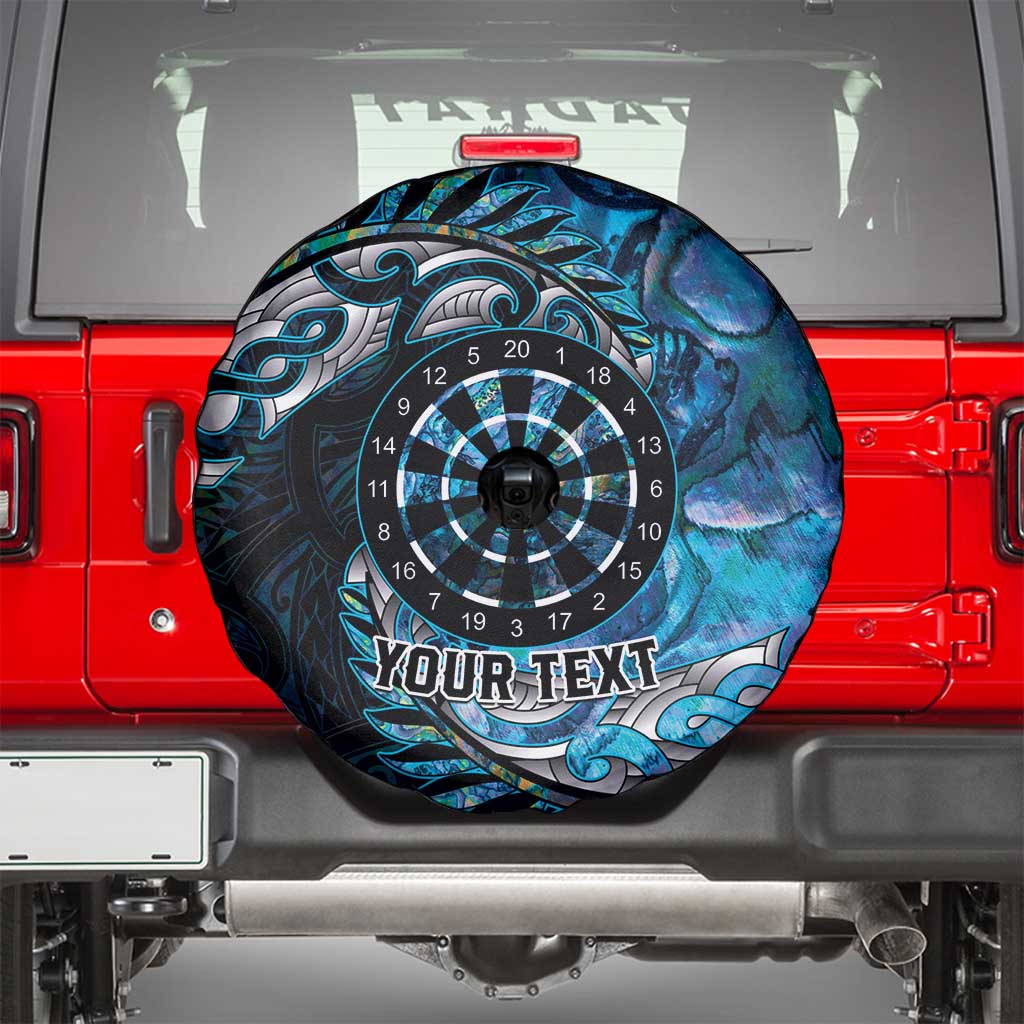 New Zealand Darts Personalised Spare Tire Cover Aotearoa Silver Fern Blue Papua Shell Spirit LT9 - Polynesian Pride