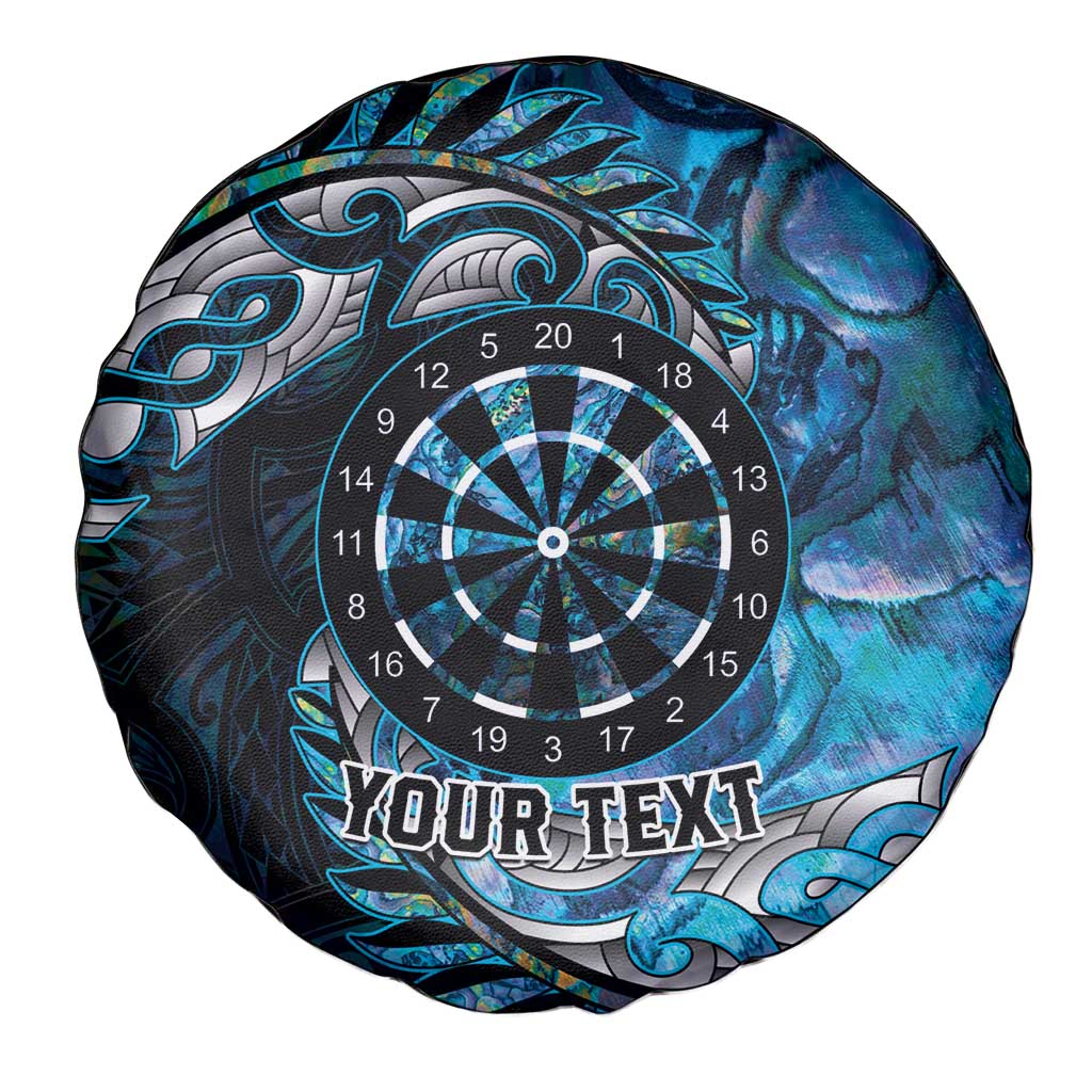 New Zealand Darts Personalised Spare Tire Cover Aotearoa Silver Fern Blue Papua Shell Spirit LT9 - Polynesian Pride