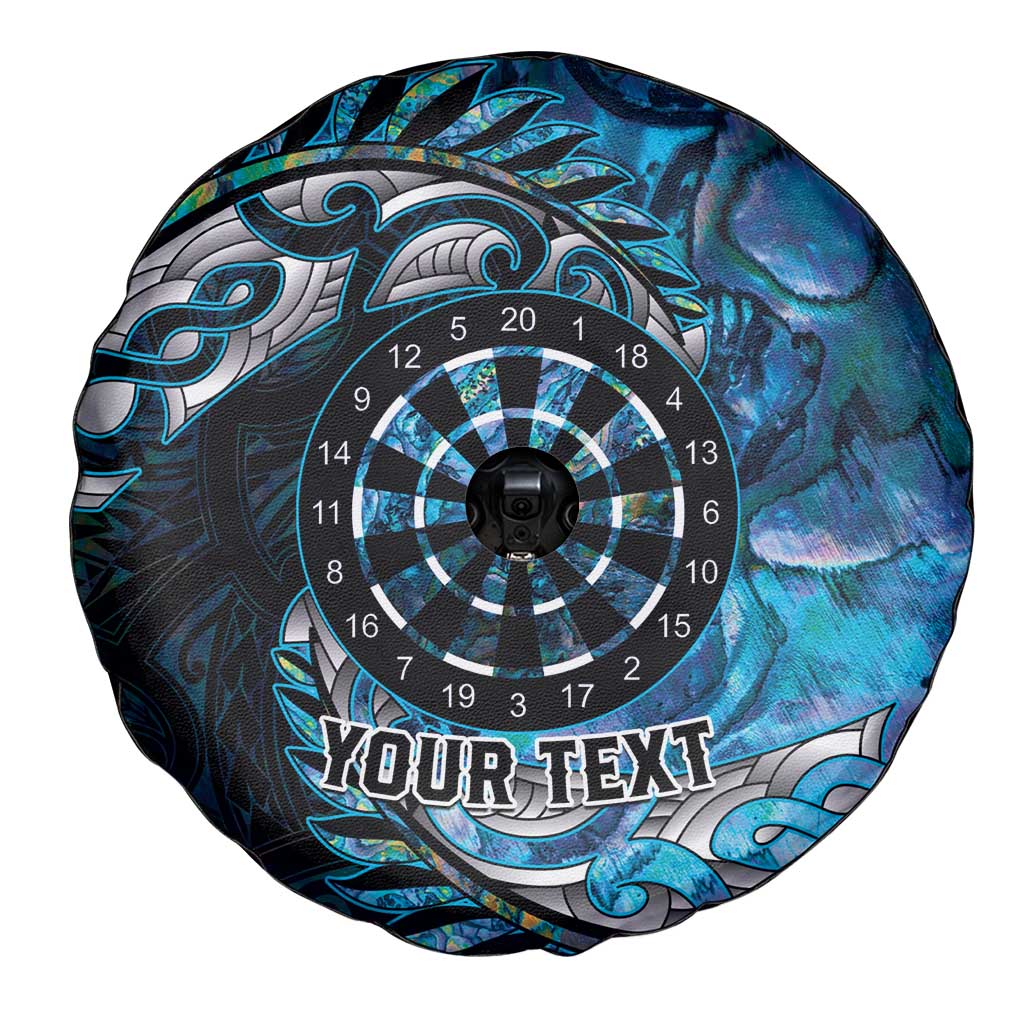 New Zealand Darts Personalised Spare Tire Cover Aotearoa Silver Fern Blue Papua Shell Spirit LT9 - Polynesian Pride