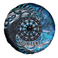 New Zealand Darts Personalised Spare Tire Cover Aotearoa Silver Fern Blue Papua Shell Spirit LT9 - Polynesian Pride