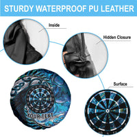 New Zealand Darts Personalised Spare Tire Cover Aotearoa Silver Fern Blue Papua Shell Spirit LT9 - Polynesian Pride