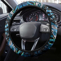 New Zealand Darts Steering Wheel Cover Aotearoa Silver Fern Blue Papua Shell Spirit LT9 - Polynesian Pride