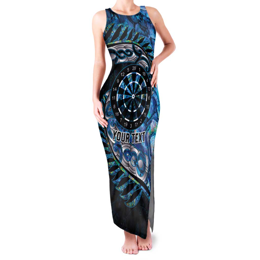 New Zealand Darts Personalised Tank Maxi Dress Aotearoa Silver Fern Blue Papua Shell Spirit LT9 Women Blue - Polynesian Pride