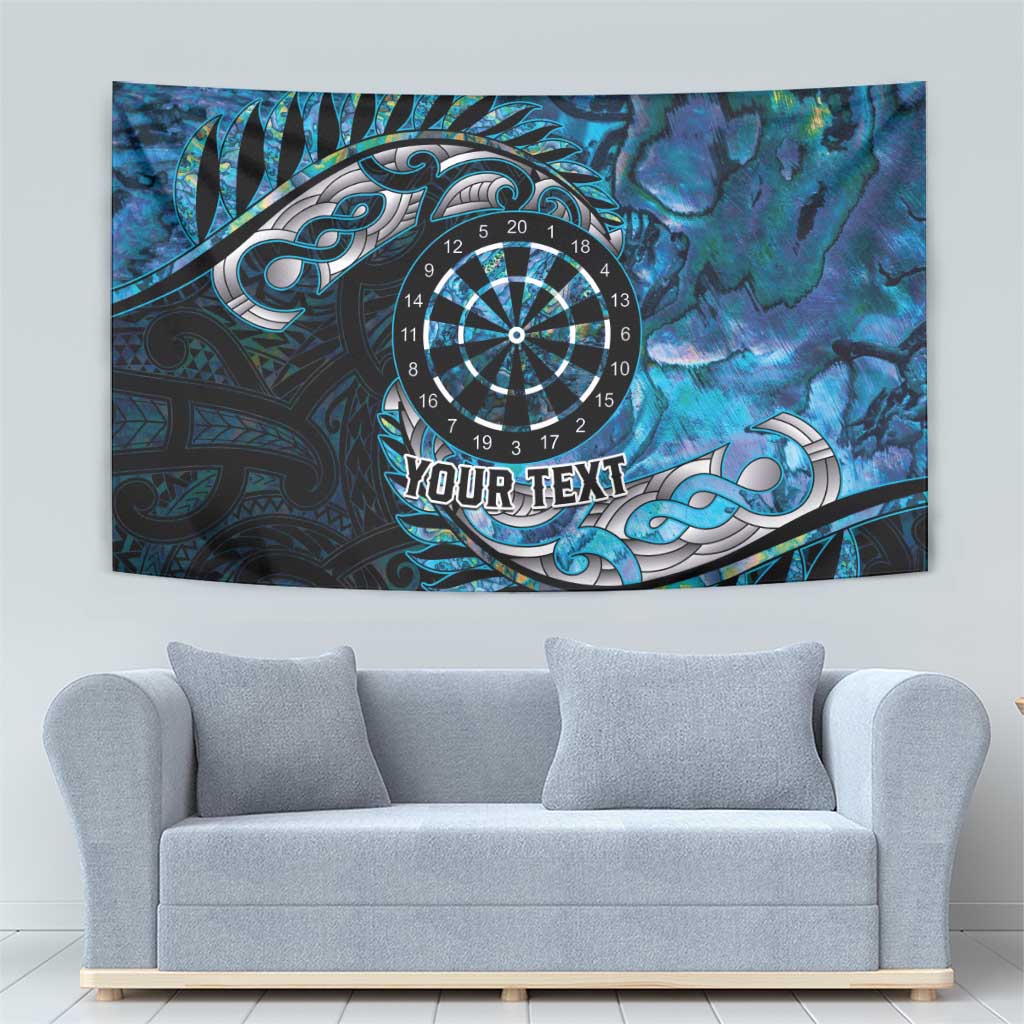 New Zealand Darts Personalised Tapestry Aotearoa Silver Fern Blue Papua Shell Spirit LT9 - Polynesian Pride
