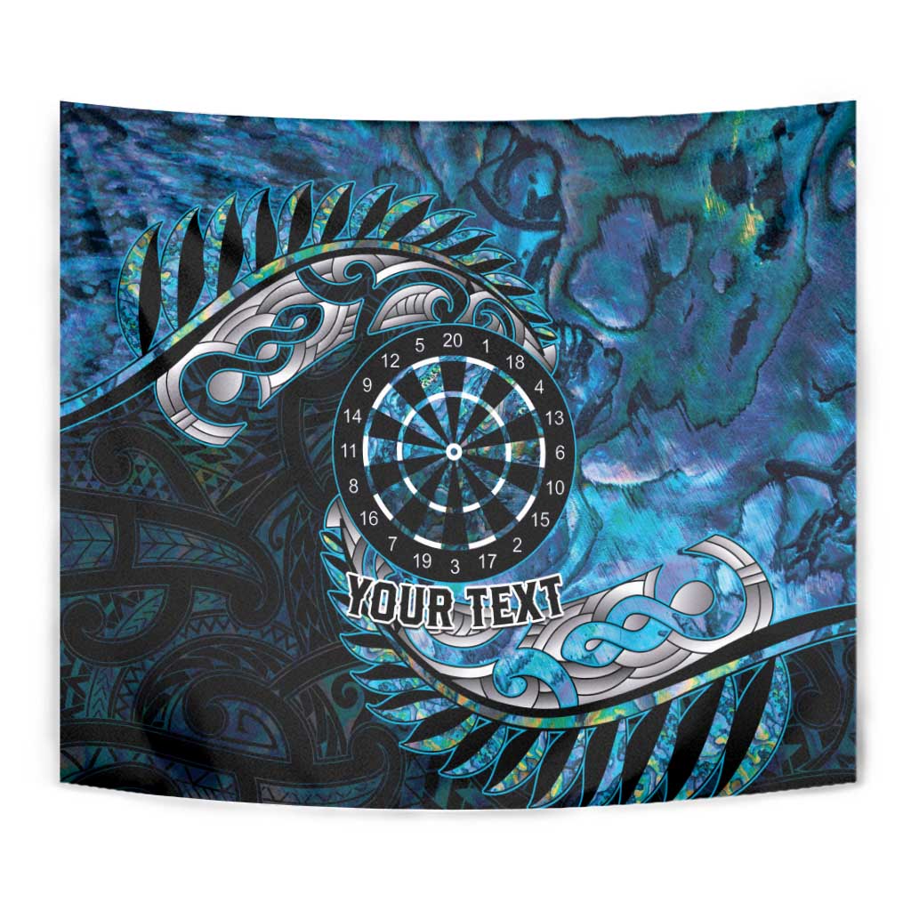 New Zealand Darts Personalised Tapestry Aotearoa Silver Fern Blue Papua Shell Spirit LT9 - Polynesian Pride