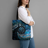 New Zealand Darts Personalised Tote Bag Aotearoa Silver Fern Blue Papua Shell Spirit LT9 - Polynesian Pride
