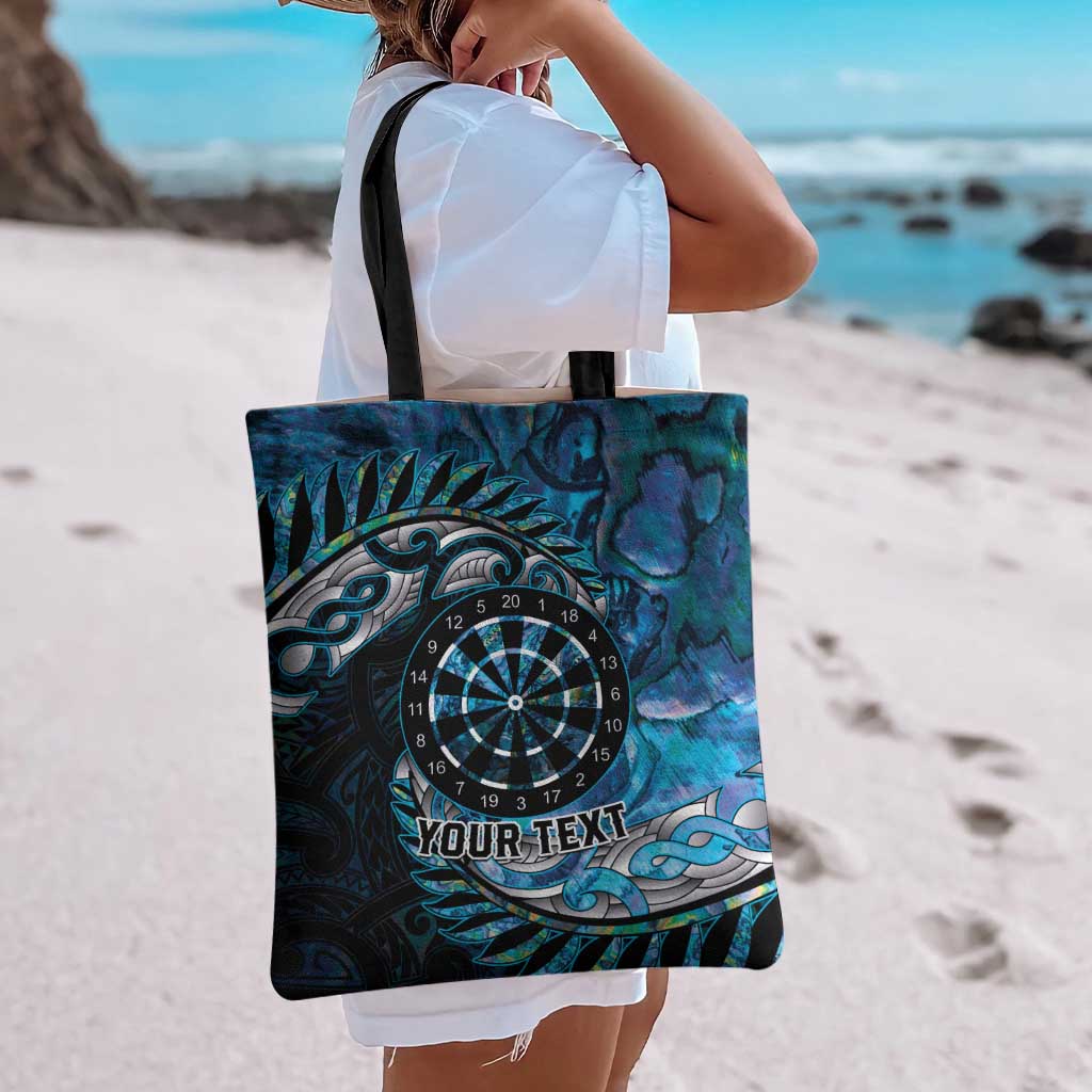 New Zealand Darts Personalised Tote Bag Aotearoa Silver Fern Blue Papua Shell Spirit LT9 - Polynesian Pride