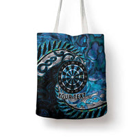 New Zealand Darts Personalised Tote Bag Aotearoa Silver Fern Blue Papua Shell Spirit LT9 - Polynesian Pride