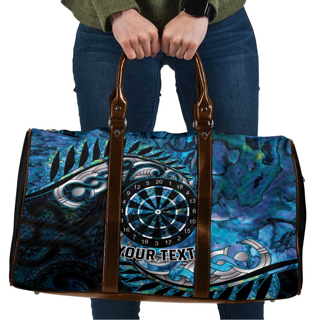 New Zealand Darts Personalised Travel Bag Aotearoa Silver Fern Blue Papua Shell Spirit LT9 Blue - Polynesian Pride