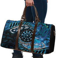 New Zealand Darts Personalised Travel Bag Aotearoa Silver Fern Blue Papua Shell Spirit LT9 - Polynesian Pride