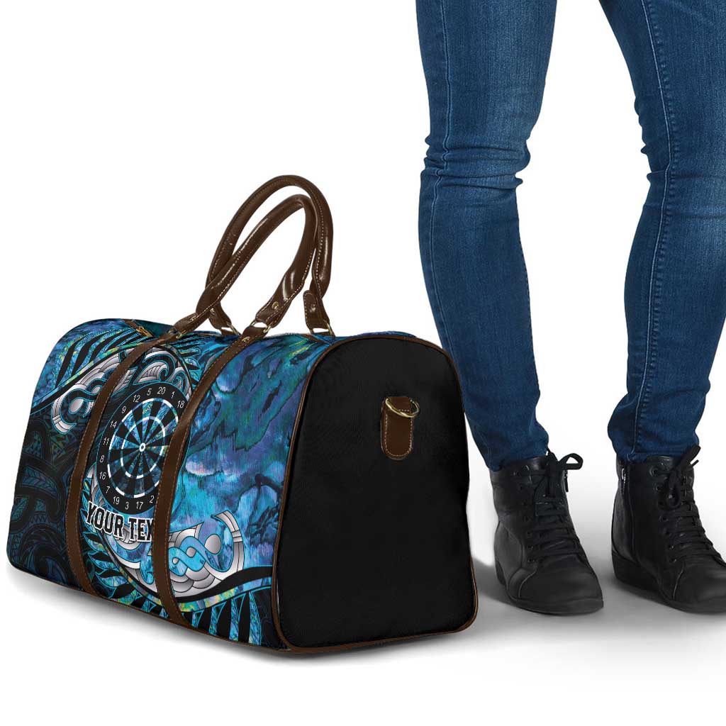 New Zealand Darts Personalised Travel Bag Aotearoa Silver Fern Blue Papua Shell Spirit LT9 - Polynesian Pride