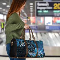 New Zealand Darts Personalised Travel Bag Aotearoa Silver Fern Blue Papua Shell Spirit LT9 - Polynesian Pride